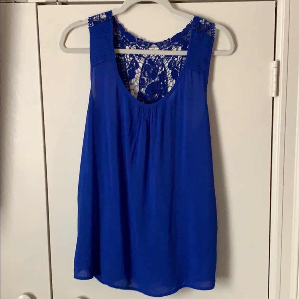 Cobalt Blue Crochet Back Top